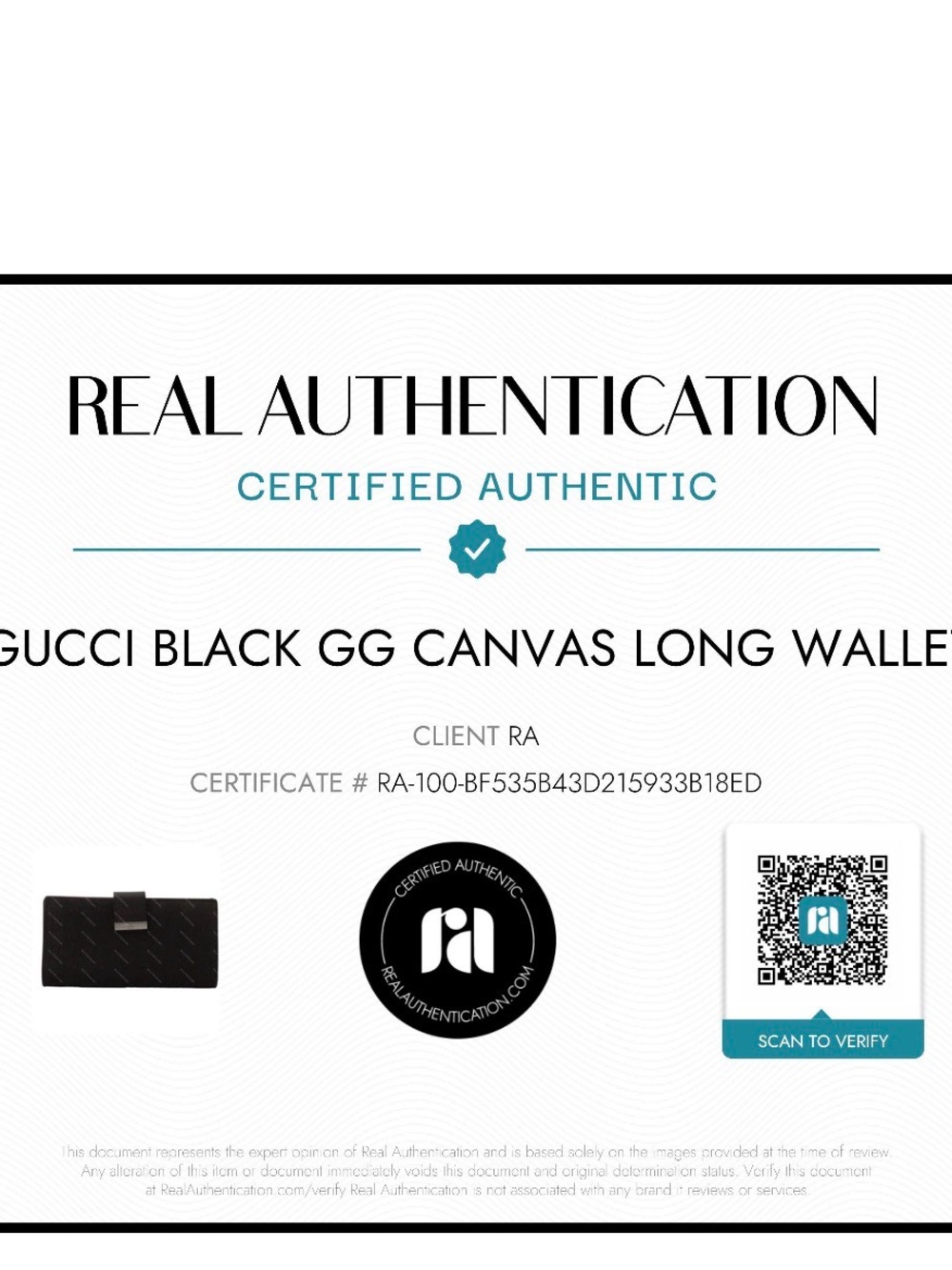 Authentic Gucci Black Canvas Women’s Wallet with Leather Tab and Metal Plate - Picture 5 of 5